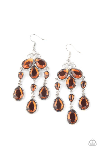 Paparazzi Accessories Clear The HEIR - Brown Earrings 