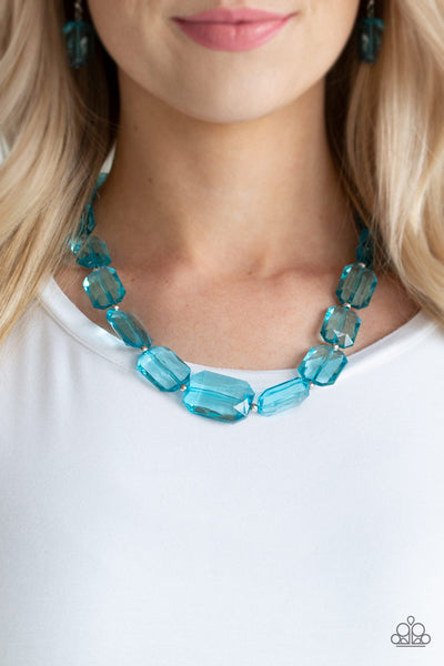 Paparazzi Accessories ICE Versa - Blue Necklace & Earrings 