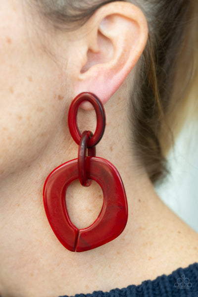 Paparazzi Accessories Torrid Tropicana - Red Earrings 
