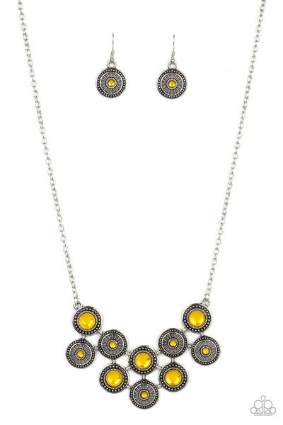 Paparazzi Accessories Whats Your Star Sign? - Yellow Necklace & Earrings 