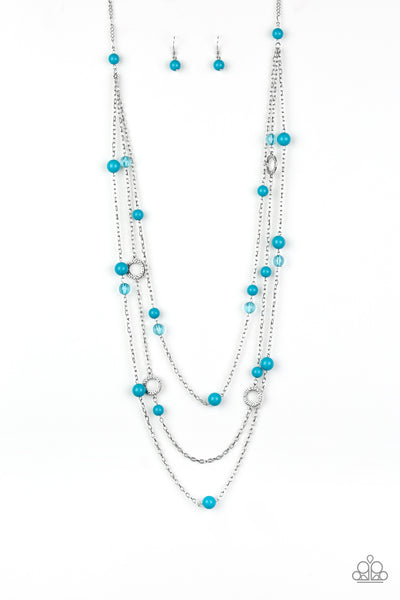 Paparazzi Accessories Brilliant Bliss - Blue Necklace & Earrings 