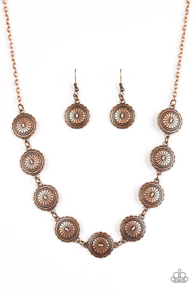 Paparazzi Accessories Pleasantly Prairie - Copper Necklace & Earrings 