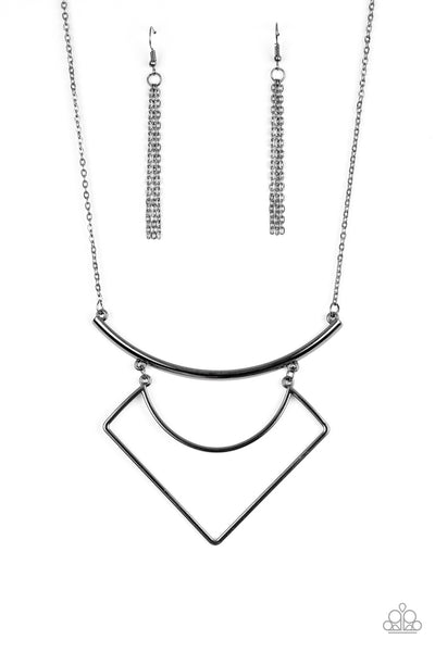 Paparazzi Accessories Egyptian Edge - Black Necklace & Earrings 