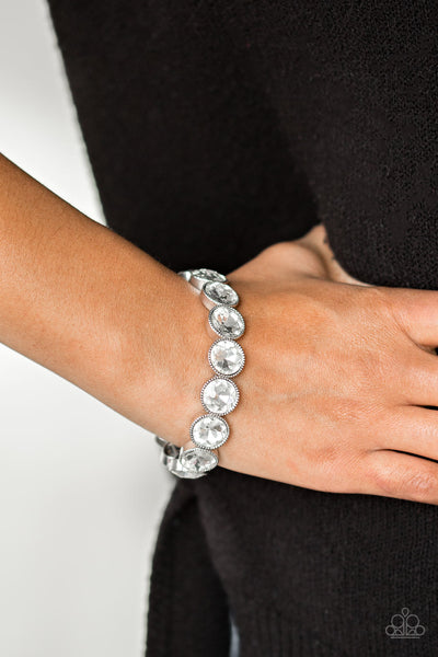 Paparazzi Accessories Number One Knockout - White Bracelet 