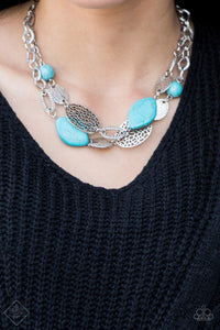 Paparazzi Accessories Second Nature - Blue Necklace & Earrings 