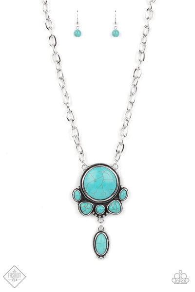 Paparazzi Accessories Geographically Gorgeous - Blue Necklace & Earrings 