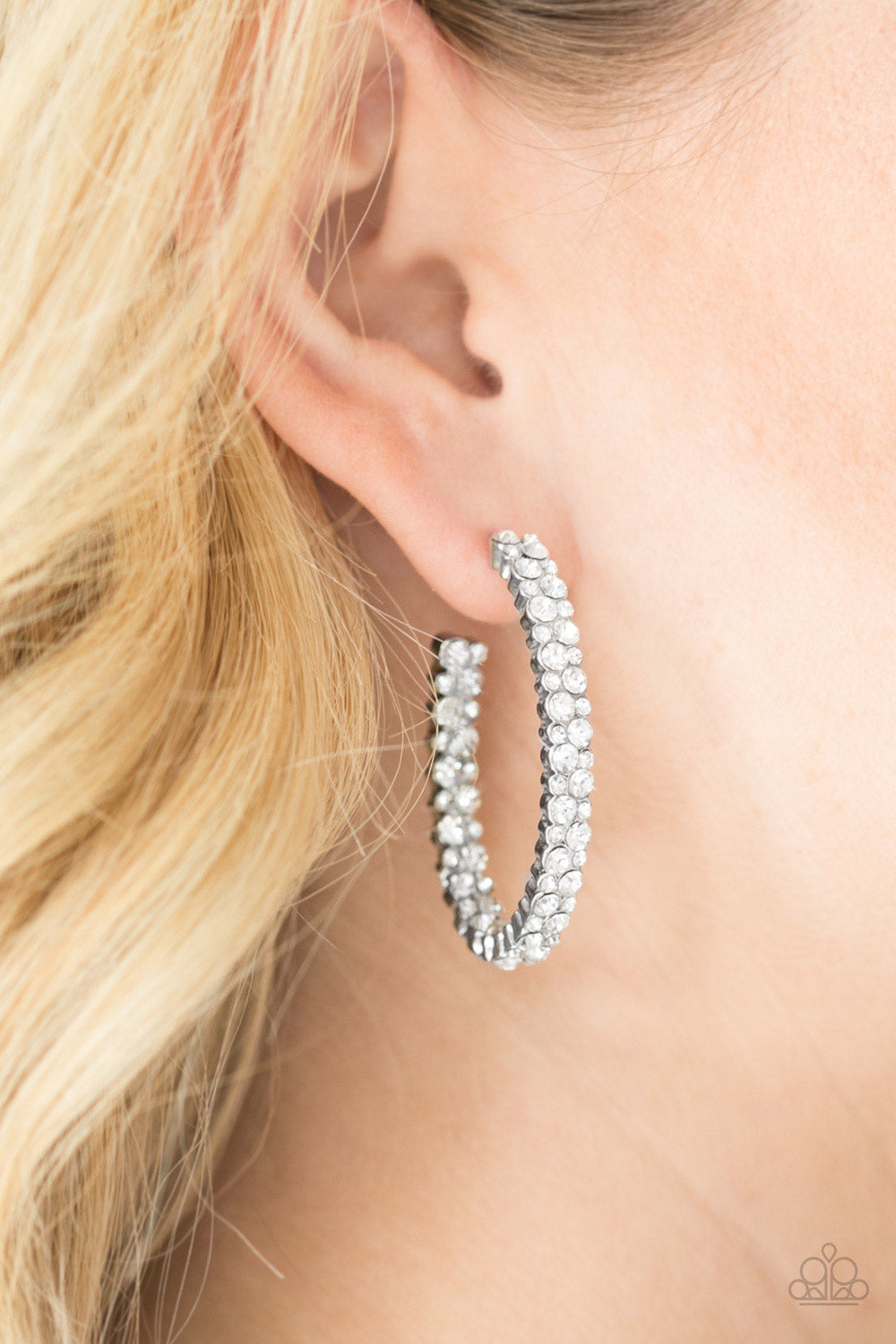 Paparazzi Accessories Debonair Dazzle - White Earrings 