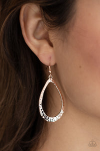 Paparazzi Accessories BEVEL-headed Brilliance - Rose Gold Earrings 