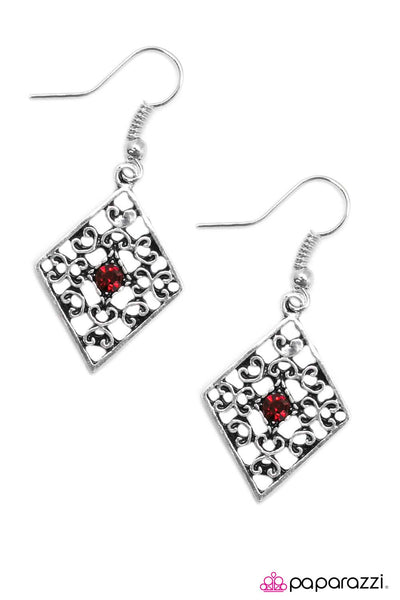 Paparazzi Accessories Late Night Rendezvous - Red Earrings 