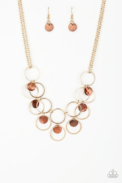 Paparazzi Accessories Ask and You SHELL Receive Brown Necklace & Earrings 