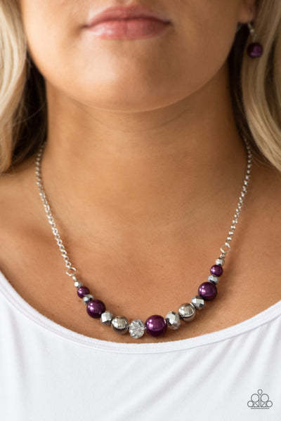 Paparazzi Accessories The Big-Leaguer - Purple Necklace & Earrings 