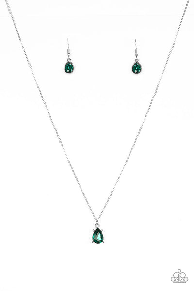 Paparazzi Accessories Classy Classicist - Green Necklace & Earrings 