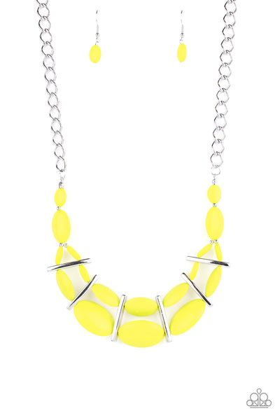 Paparazzi Accessories Law of the Jungle - Yellow Necklace & Earrings 