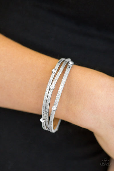 Paparazzi Accessories - Drop A SHINE - Silver Bracelet