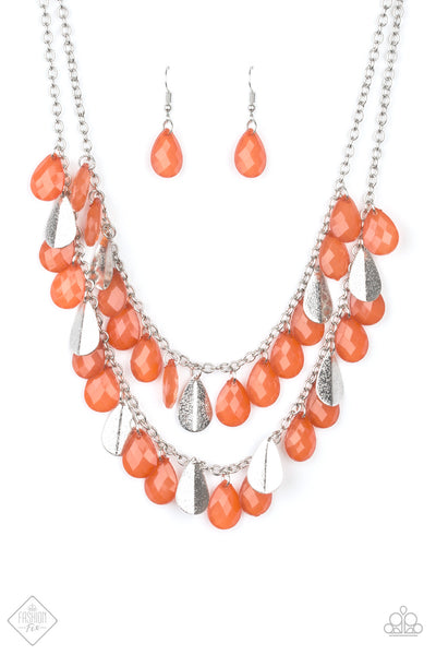 Paparazzi Accessories Life of the FIESTA Orange Necklace & Earrings 