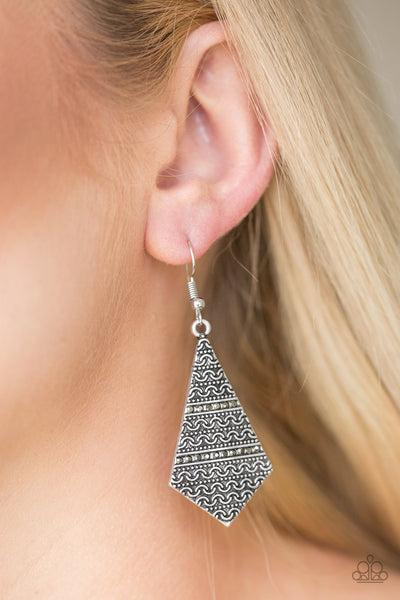 Paparazzi Accessories Terra Trending - Silver Earrings 