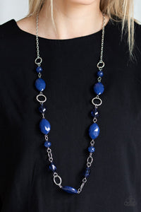 Paparazzi Accessories - Shimmer Simmer - Blue Necklace & Earrings 