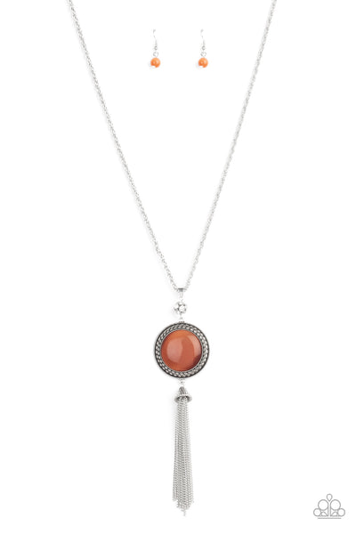 Paparazzi Accessories Serene Serendipity - Orange Necklace & Earrings 