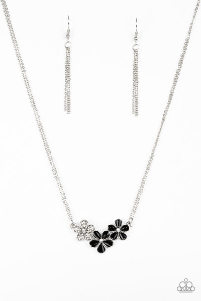 Paparazzi Accessories Hibiscus Haciendas - Black Necklace & Earrings 