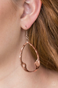 Paparazzi Accessories Twist Me Round - Copper Earrings 