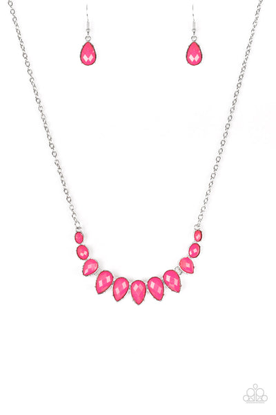 Paparazzi Accessories Maui Majesty - Pink Necklace & Earrings 