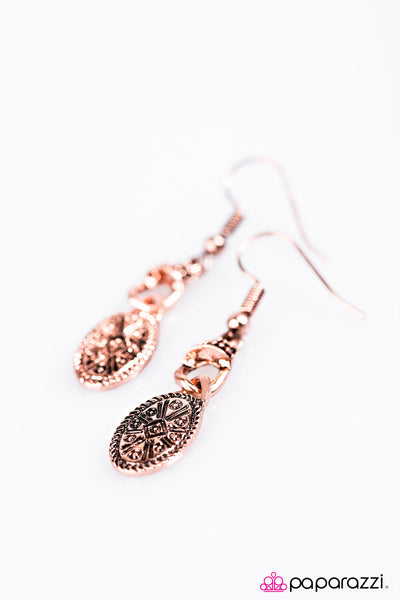Paparazzi Accessories All About That Texture - Copper Earrings 