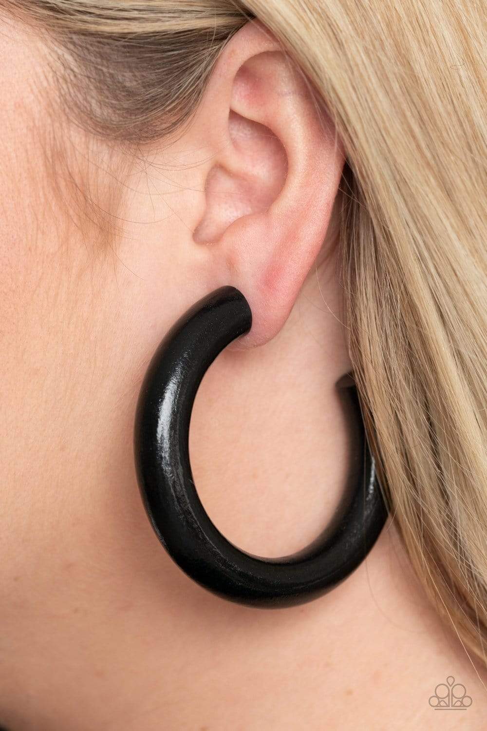 Paparazzi Accessories I WOOD Walk 500 Miles - Black Earrings 
