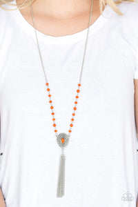 Paparazzi Accessories Soul Quest - Orange Necklace & Earrings 