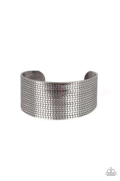 Paparazzi Accessories Texture Trailblazer Silver Bracelet 