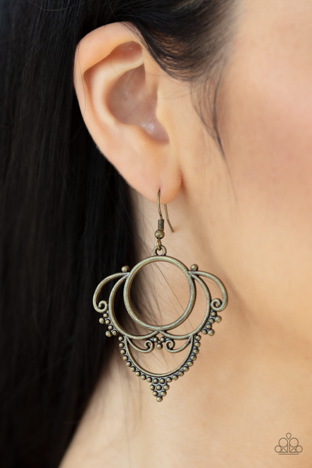 Paparazzi Accessories Metallic Macrame - Brass Earrings 