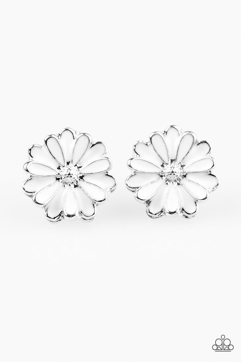 Paparazzi Accessories Magnificent Magnolia - White Post Earrings 