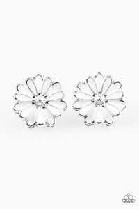 Paparazzi Accessories Magnificent Magnolia - White Post Earrings 