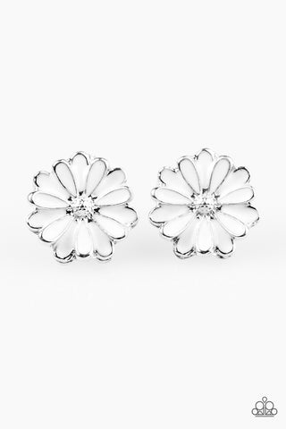 Paparazzi Accessories Magnificent Magnolia - White Post Earrings 