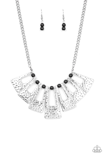 Paparazzi Accessories Terra Takeover - Black Necklace & Earrings 