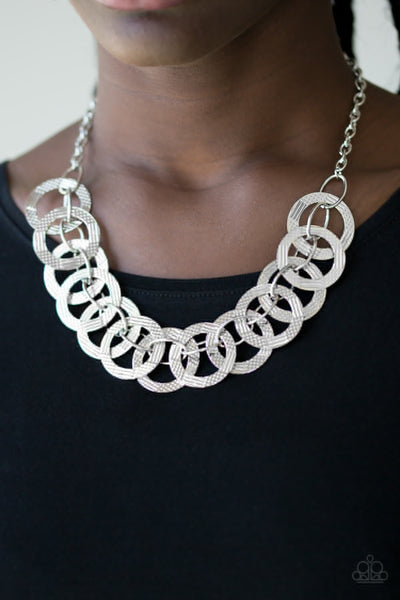 Paparazzi Accessories The Main Contender - Silver Necklace & Earrings 