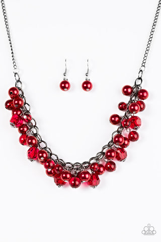 Paparazzi Accessories Time To RUNWAY - Red Necklace & Earrings 