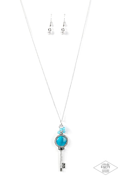 Paparazzi Accessories Unlock Every Door - Blue Necklace & Earrings 