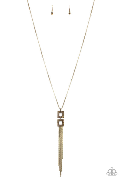 Paparazzi Accessories Times Square Stunner - Brass Necklace & Earrings 