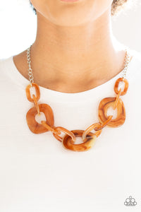 Paparazzi Accessories Courageously Chromatic - Brown Necklace & Earrings  
