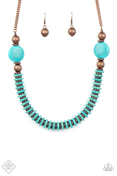 Paparazzi Accessories Desert Revival Copper Necklace & Earrings 