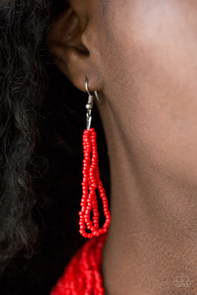 Paparazzi Accessories The Show Must CONGO On! - Red Necklace & Earrings 