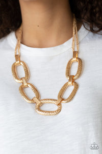 Paparazzi Accessories Take Charge - Gold Necklace & Earrings 