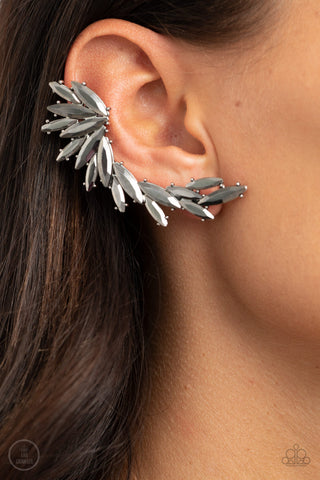 Paparazzi Accessories Because ICE Said So - Silver Earrings Ear Crawlers