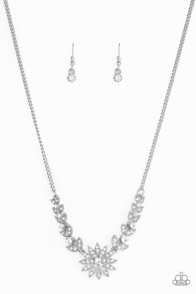 Paparazzi Accessories Garden Glamour - White Necklace & Earrings 
