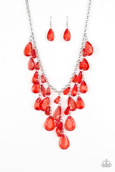 Paparazzi Accessories Irresistible Iridescence - Red Necklace & Earrings 