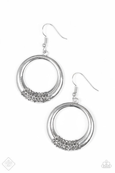 Paparazzi Accessories Dip It Low Silver and Black Earrings 