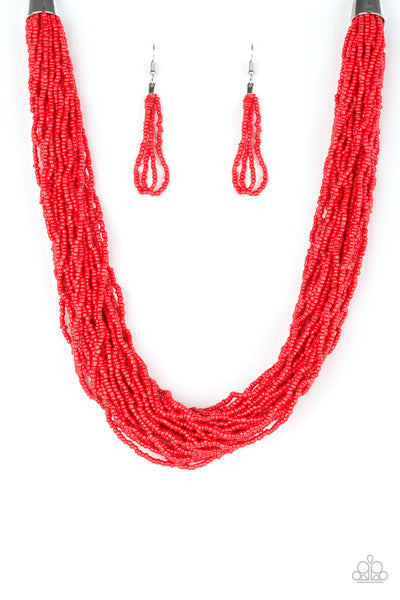 Paparazzi Accessories The Show Must CONGO On! - Red Necklace & Earrings 