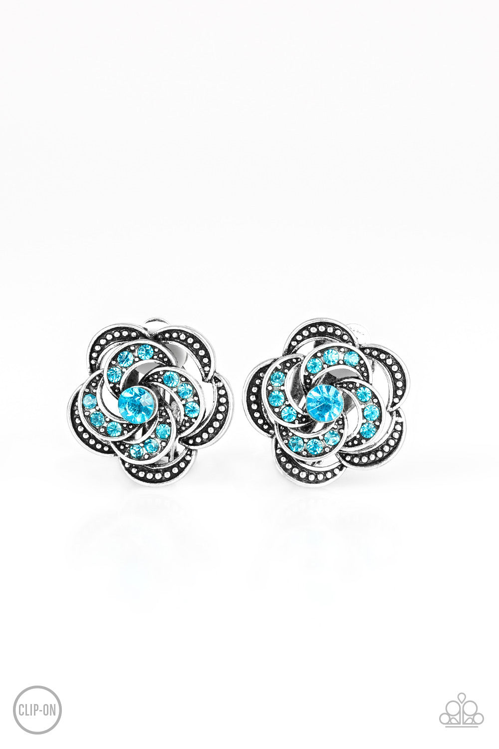 Paparazzi Accessories Garden Glitter - Blue Clip-on Earrings 