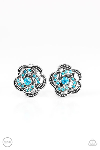 Paparazzi Accessories Garden Glitter - Blue Clip-on Earrings 