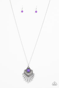 Paparazzi Accessories Inde-PENDANT Idol- Purple Necklace & Earrings 